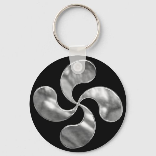 Silver Basque Cross Sleutelhanger (Voorkant)