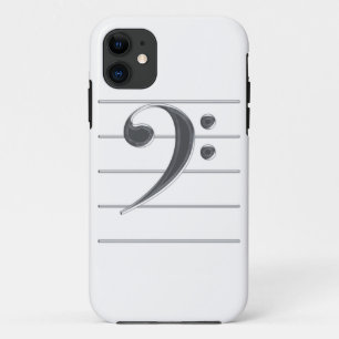 Silver Bass Clef Music iPhone 5 Hoesje