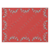 Silver Bauble Design Red Kerstmis Tablecloth Tafelkleed (Voorkant (Horizontaal))