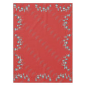 Silver Bauble Design Red Kerstmis Tablecloth Tafelkleed (Voorkant)