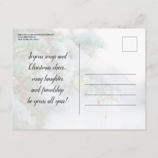 Silver Baubles Snow Wonderland Kerstfeest Uitnodiging Briefkaart (Achterkant)