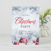 Silver Baubles Snowflakes Kerstfeestdag Kaart (Staand voorkant)