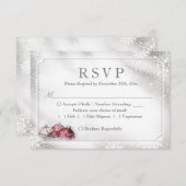 Silver Baubles Snowflakes kerstfeestdag RSVP (Voorkant / Achterkant)