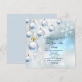 Silver Baubles & Snowflakes nieuwjaarsfeest Kaart (Voorkant / Achterkant)