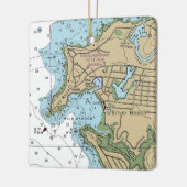 Silver Beach en Wild Harbour MA Chart Keramisch Ornament (Links)