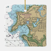 Silver Beach en Wild Harbour MA Chart Keramisch Ornament (Achterkant)
