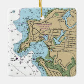 Silver Beach en Wild Harbour MA Chart Keramisch Ornament (Voorkant)