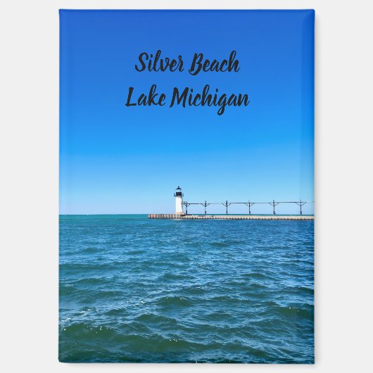 Silver Beach Lighthouse - Lake Michigan Magneet (Voorkant)