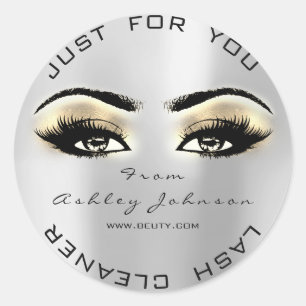 Silver Beauty Browns Gold Lash Makeup Cleaner Ronde Sticker