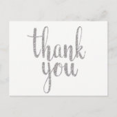 Silver bedankt briefkaarten, glitter briefkaart (Voorkant)