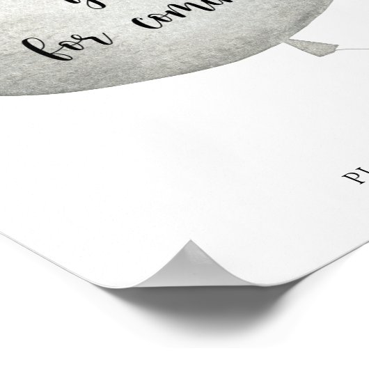 Silver Beer Ballon \ Dank u voor het komen Poster (Hoek)