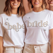 Silver BEIGE Disco Babe Bridal Party hen DO Shirt