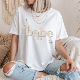 Silver BEIGE Disco Babe Bridal Party hen DO Shirt