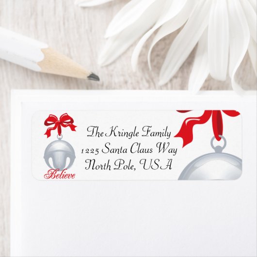 Silver Bell Believe adreslabel Etiket (Insitu)