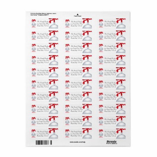 Silver Bell Believe adreslabel Etiket (Full Sheet)