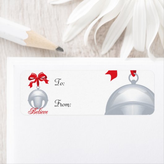 Silver Bell Believe Gift Label Label (Insitu)