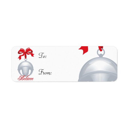 Silver Bell Believe Gift Label Label (Voorkant)