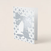 Silver Bell en Diamonds Christmas Blank Kaart (Voorkant)