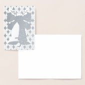Silver Bell en Diamonds Christmas Blank Kaart (Display)