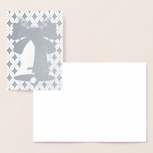 Silver Bell en Diamonds Christmas Blank Kaart (Display)