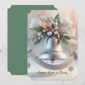 Silver Bell kerstwensen Feestdagenkaart (Voorkant / Achterkant)