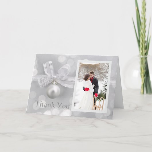 Silver Bell trouwfoto Dank u Bedankkaart (Voorkant)