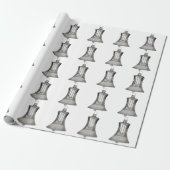 Silver Bell White Wrapping Paper Cadeaupapier (Uitgerold)