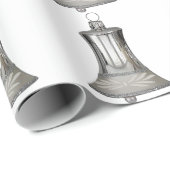 Silver Bell White Wrapping Paper Cadeaupapier (Rol Hoek)