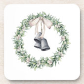 Silver Bells and Mistletoe Wreath Bier Onderzetter (Voorkant)