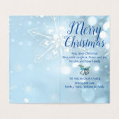 Silver Bells Blue Modern Holly Waterverf Kaart (Binnenkant ongevouwen)