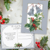  Silver Bells en Holly Feestdagenkaart