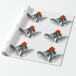 Silver Bells en Holly Wrapping Paper Cadeaupapier