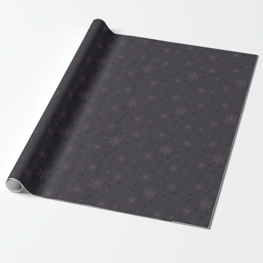 Silver Bells en Paarse Bow Snowflakes Cadeaupapier (Uitgerold)