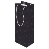 Silver Bells en Paarse Bow Snowflakes Wijn Cadeautas (Achterkant Gekanteld)