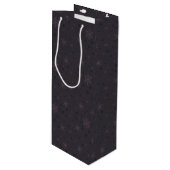 Silver Bells en Paarse Bow Snowflakes Wijn Cadeautas (Voorkant Gekanteld)