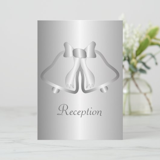 Silver Bells Evening Reception Weddenschap Kaart (Staand voorkant)
