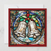 Silver Bells Faux Glas in lood Christmas Kaart (Voorkant)