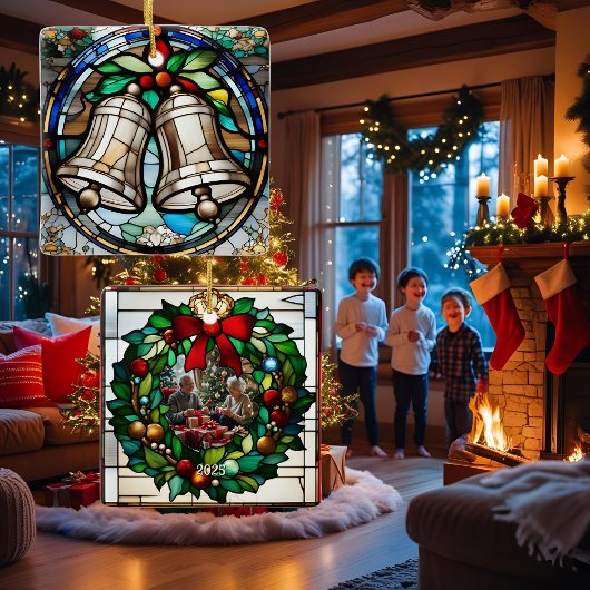 Silver Bells Faux-Glas in lood Keramisch Ornament