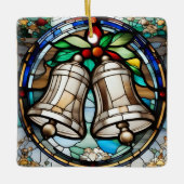 Silver Bells Faux-Glas in lood Keramisch Ornament (Voorkant)