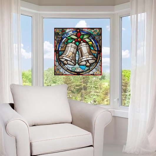 Silver Bells Faux-Glas in lood Raamsticker