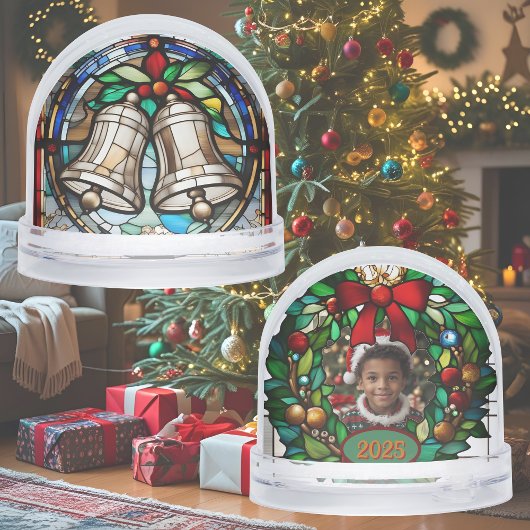 Silver Bells Faux-Glas in lood Sneeuwbol