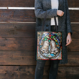 Silver Bells Faux-Glas in lood Tote Bag