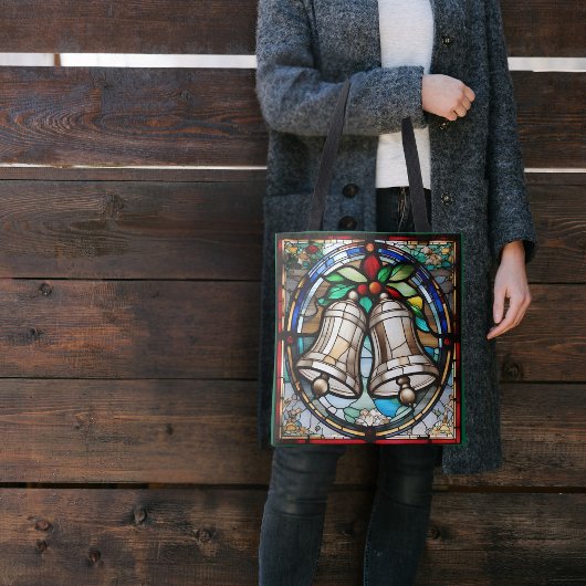 Silver Bells Faux-Glas in lood Tote Bag