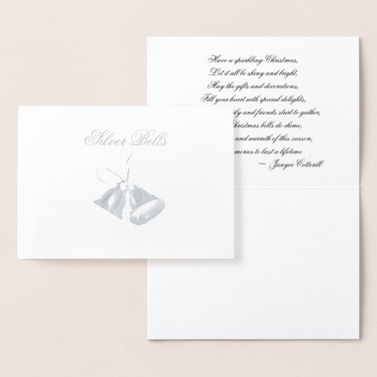 Silver Bells Gold Foil Christmas Kaart (Display)