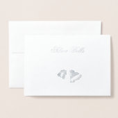 Silver Bells Gold Foil Christmas Kaart (Voorkant met envelop)
