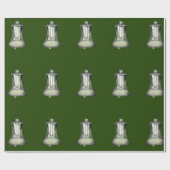 Silver Bells Green Wrapping Paper Cadeaupapier (Vlak)