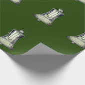 Silver Bells Green Wrapping Paper Cadeaupapier (Hoek)