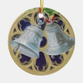 Silver Bells, Holly and Glas in lood Personalized Keramisch Ornament (Voorkant)