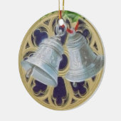 Silver Bells, Holly and Glas in lood Personalized Keramisch Ornament (Links)