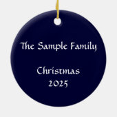 Silver Bells, Holly and Glas in lood Personalized Keramisch Ornament (Achterkant)